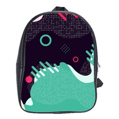 Colorful Background, Material Design, Geometric Shapes School Bag (large) by nateshop