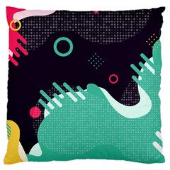 Colorful Background, Material Design, Geometric Shapes Large Cushion Case (two Sides) by nateshop