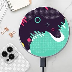 Colorful Background, Material Design, Geometric Shapes Wireless Fast Charger(white) by nateshop