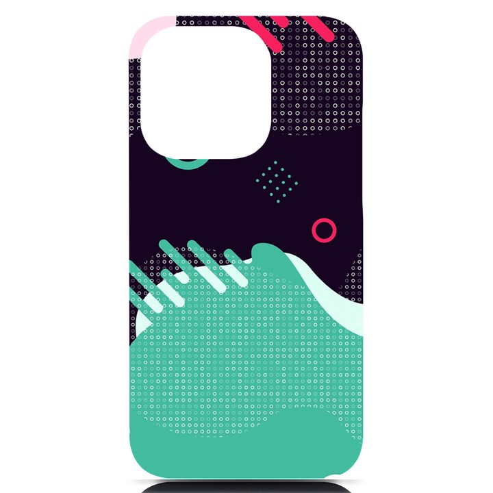 Colorful Background, Material Design, Geometric Shapes iPhone 14 Pro Black UV Print Case