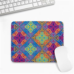 Colorful Floral Ornament, Floral Patterns Small Mousepad by nateshop