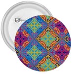 Colorful Floral Ornament, Floral Patterns 3  Buttons Front