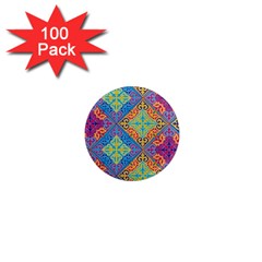 Colorful Floral Ornament, Floral Patterns 1  Mini Magnets (100 Pack) 