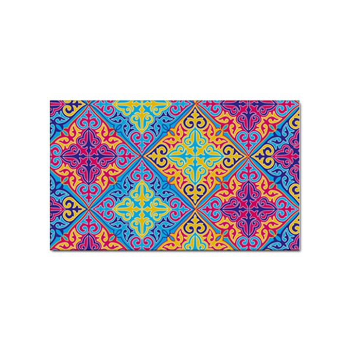 Colorful Floral Ornament, Floral Patterns Sticker Rectangular (10 pack)