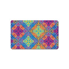 Colorful Floral Ornament, Floral Patterns Magnet (name Card) by nateshop