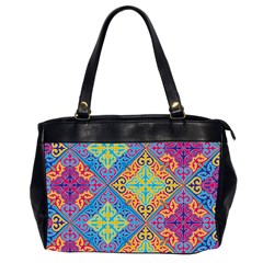 Colorful Floral Ornament, Floral Patterns Oversize Office Handbag (2 Sides) by nateshop