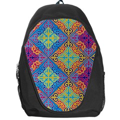 Colorful Floral Ornament, Floral Patterns Backpack Bag by nateshop