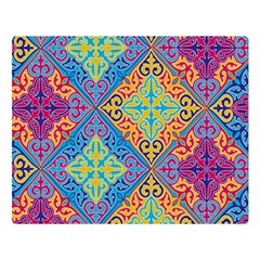 Colorful Floral Ornament, Floral Patterns Two Sides Premium Plush Fleece Blanket (large) by nateshop