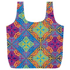 Colorful Floral Ornament, Floral Patterns Full Print Recycle Bag (xxl) by nateshop