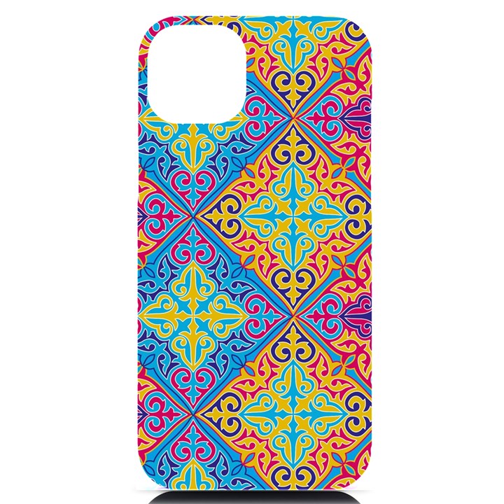 Colorful Floral Ornament, Floral Patterns iPhone 14 Plus Black UV Print Case