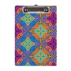 Colorful Floral Ornament, Floral Patterns A5 Acrylic Clipboard by nateshop