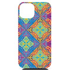 Colorful Floral Ornament, Floral Patterns Iphone 14 Black Uv Print Case by nateshop