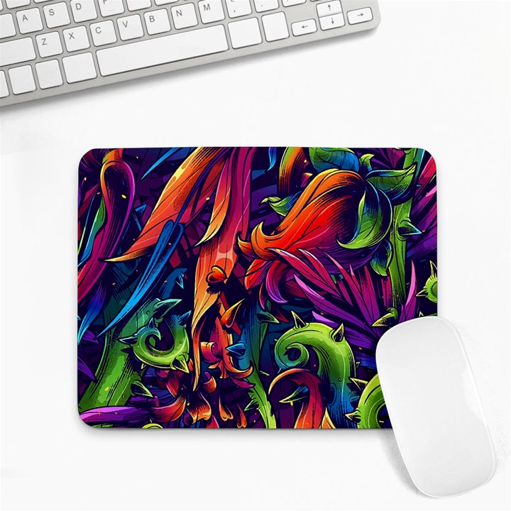 Colorful Floral Patterns, Abstract Floral Background Small Mousepad