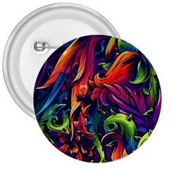 Colorful Floral Patterns, Abstract Floral Background 3  Buttons