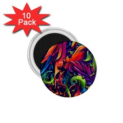 Colorful Floral Patterns, Abstract Floral Background 1.75  Magnets (10 pack) 