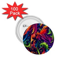 Colorful Floral Patterns, Abstract Floral Background 1.75  Buttons (100 pack) 