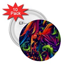 Colorful Floral Patterns, Abstract Floral Background 2.25  Buttons (10 pack) 