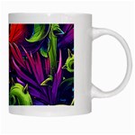 Colorful Floral Patterns, Abstract Floral Background White Mug Right