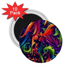 Colorful Floral Patterns, Abstract Floral Background 2.25  Magnets (10 pack) 