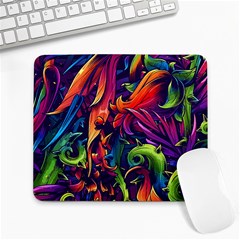 Colorful Floral Patterns, Abstract Floral Background Large Mousepad