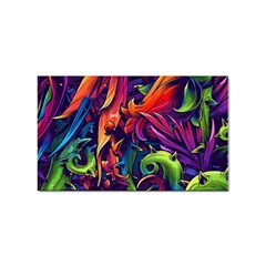 Colorful Floral Patterns, Abstract Floral Background Sticker (Rectangular)