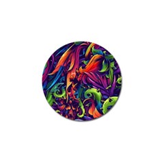 Colorful Floral Patterns, Abstract Floral Background Golf Ball Marker