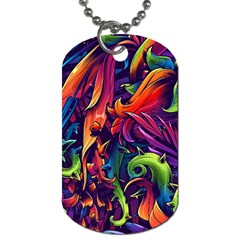 Colorful Floral Patterns, Abstract Floral Background Dog Tag (Two Sides)