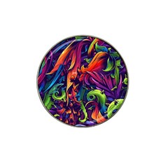 Colorful Floral Patterns, Abstract Floral Background Hat Clip Ball Marker (4 pack)