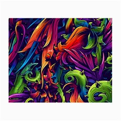 Colorful Floral Patterns, Abstract Floral Background Small Glasses Cloth