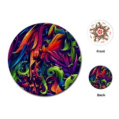 Colorful Floral Patterns, Abstract Floral Background Playing Cards Single Design (Round)