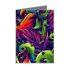 Colorful Floral Patterns, Abstract Floral Background Mini Greeting Card by nateshop