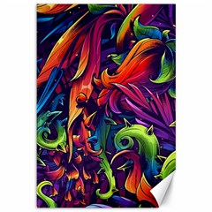 Colorful Floral Patterns, Abstract Floral Background Canvas 12  x 18 