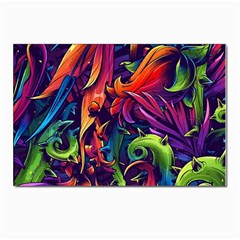 Colorful Floral Patterns, Abstract Floral Background Postcard 4 x 6  (pkg Of 10) by nateshop