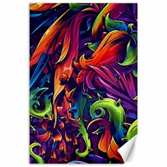 Colorful Floral Patterns, Abstract Floral Background Canvas 24  x 36 