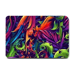 Colorful Floral Patterns, Abstract Floral Background Small Doormat