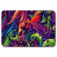 Colorful Floral Patterns, Abstract Floral Background Large Doormat