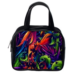 Colorful Floral Patterns, Abstract Floral Background Classic Handbag (One Side)