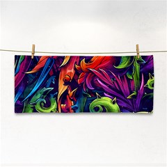 Colorful Floral Patterns, Abstract Floral Background Hand Towel