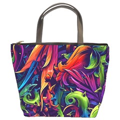 Colorful Floral Patterns, Abstract Floral Background Bucket Bag