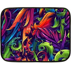 Colorful Floral Patterns, Abstract Floral Background Two Sides Fleece Blanket (mini) by nateshop