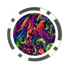 Colorful Floral Patterns, Abstract Floral Background Poker Chip Card Guard (10 pack)