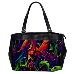 Colorful Floral Patterns, Abstract Floral Background Oversize Office Handbag