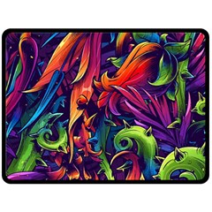 Colorful Floral Patterns, Abstract Floral Background Fleece Blanket (Large)