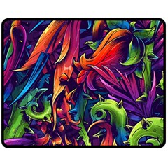 Colorful Floral Patterns, Abstract Floral Background Fleece Blanket (Medium)