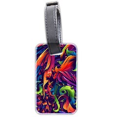 Colorful Floral Patterns, Abstract Floral Background Luggage Tag (two sides)