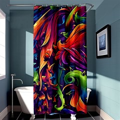 Colorful Floral Patterns, Abstract Floral Background Shower Curtain 36  x 72  (Stall) 