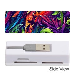 Colorful Floral Patterns, Abstract Floral Background Memory Card Reader (Stick)