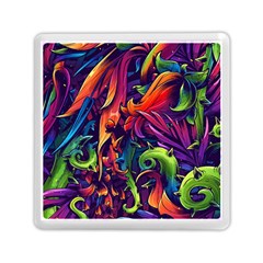 Colorful Floral Patterns, Abstract Floral Background Memory Card Reader (Square)