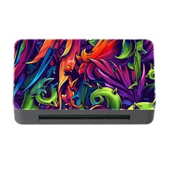 Colorful Floral Patterns, Abstract Floral Background Memory Card Reader With Cf by nateshop