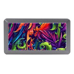 Colorful Floral Patterns, Abstract Floral Background Memory Card Reader (mini) by nateshop